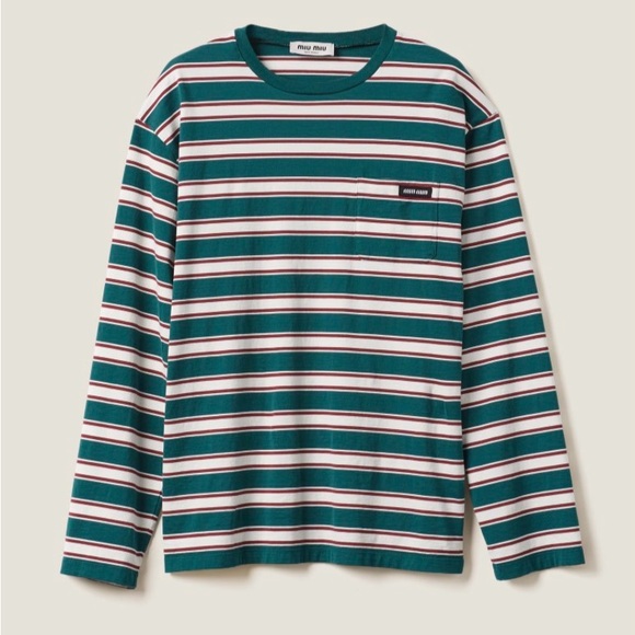 Miu Miu Tops - Miu Miu long sleeve cotton T-shirt